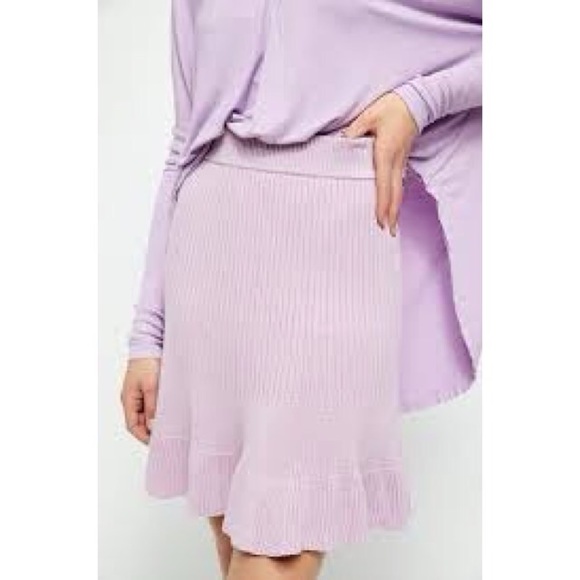 Free People Dresses & Skirts - ❌SOLD❌ FREE PEOPLE Lilac Ribbed Skirt